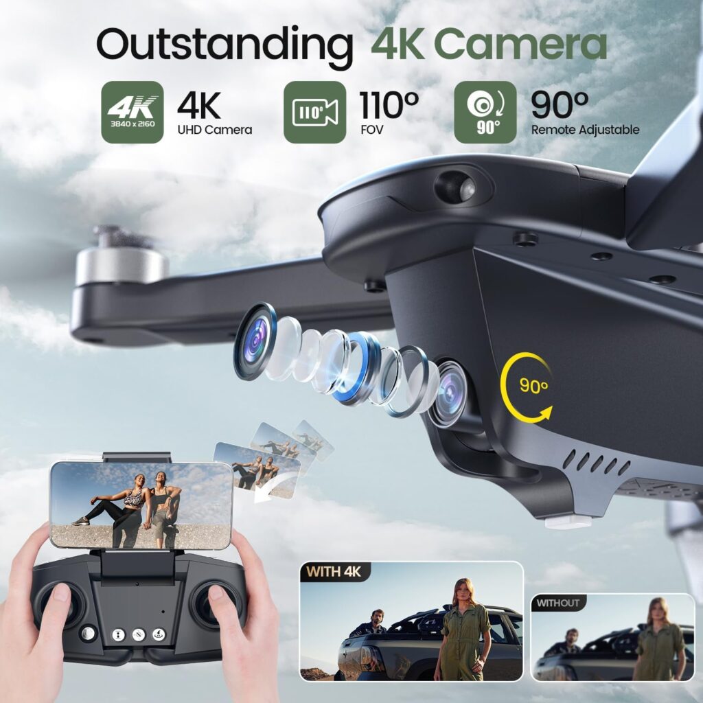 Holy Stone GPS Drone with 4K Camera for Adults - HS175D RC Quadcopter with Auto Return, Follow Me, Brushless Motor, Circle Fly, Waypoint Fly, Altitude Hold, Headless Mode, 46 Mins Long Flight